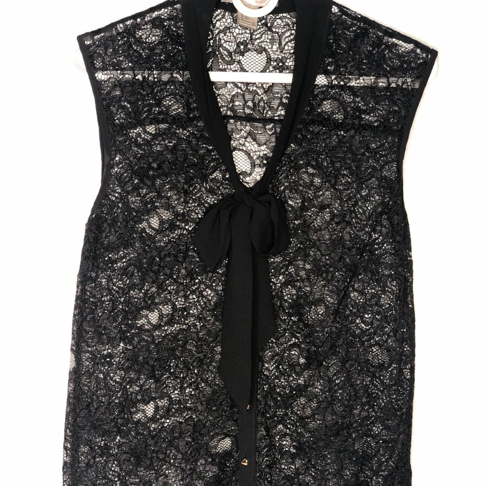 Black lace button down Blouse